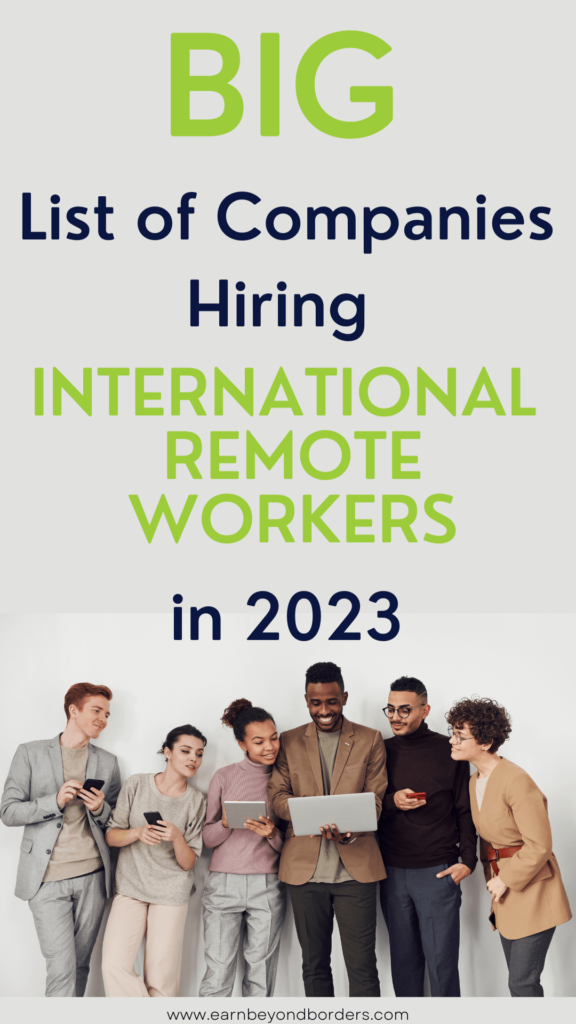 Big list of companies for international remote jobs