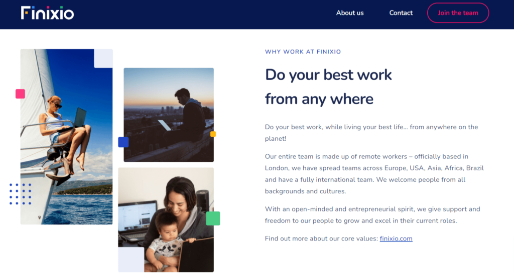 Work from anywhere Finixio jobs