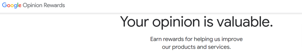Google Opinion Rewards surveys
