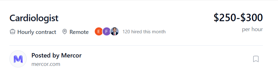 Mercor cardiologist job