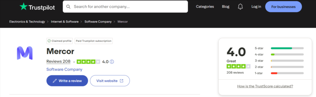 mercor reviews on trustpilot